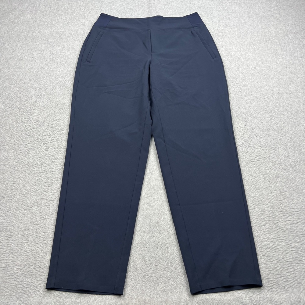 Athleta Endless High Rise Pant Womens 10 Navy Blue Straight Leg Stretch 533636